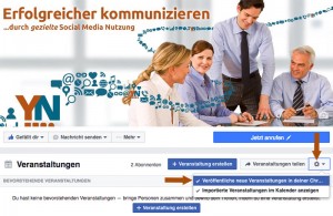 Facebook-Veranstaltung nicht in Chronik posten