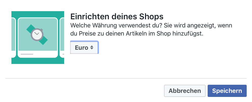 Facebook-Shop Währung