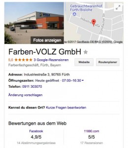 Google My Business-Eintrag mit Facebook-Bewertungen