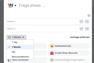 Abstimmungslaufzeit Facebook Umfrage