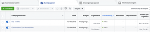 Werbekonto falsche Benennung Kampagnen