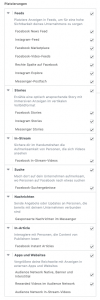 Platzierungen bei Facebook Werbeanzeigen