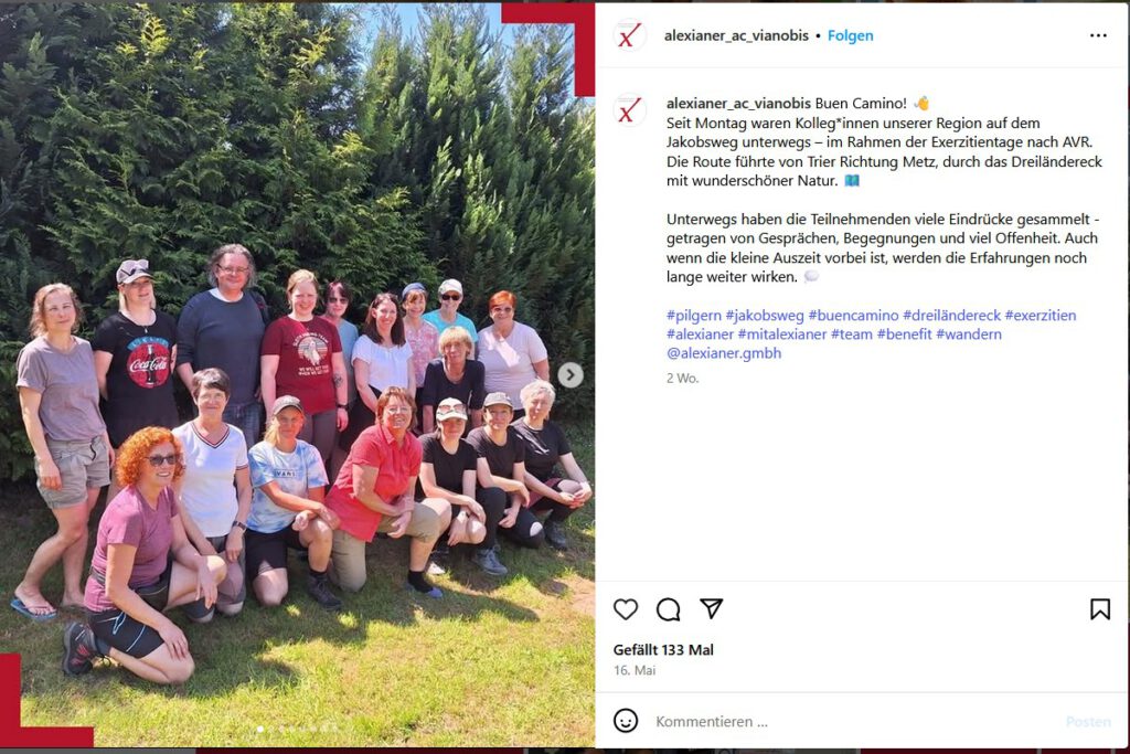 Ein Instagram-Beitrag vom Mai 2025, der 133 Likes erhalten hat.